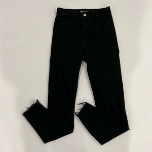 Zara ripped black high waisted jeans size 4